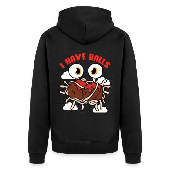 Monstre spaghetti volant FSM Pastafarian - Veste à capuche bio Premium Unisexe - noir - Dos - Nico (187cm)