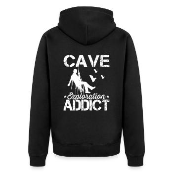 Cave exploration caving caving - Unisex Premium Organic Zip Hoodie - black - Back - Nico (187cm)