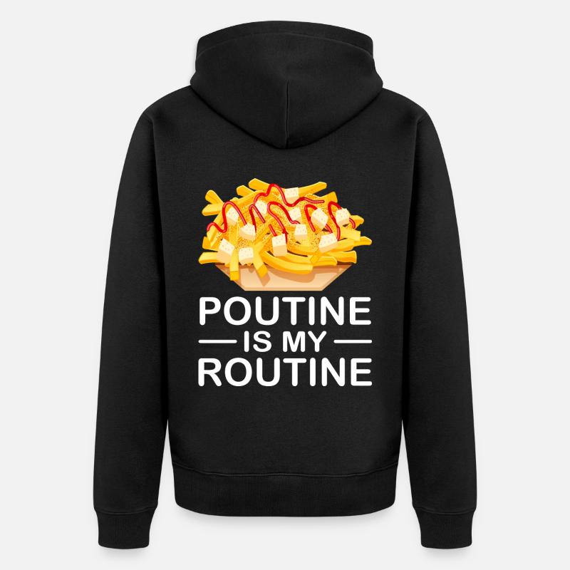 Poutine Canada Restauration rapide spécialisée - Veste à capuche bio Premium Unisexe - noir
