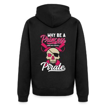 Pourquoi être une princesse quand Pirate Girl - Veste à capuche bio Premium Unisexe - noir - Dos - Nico (187cm)
