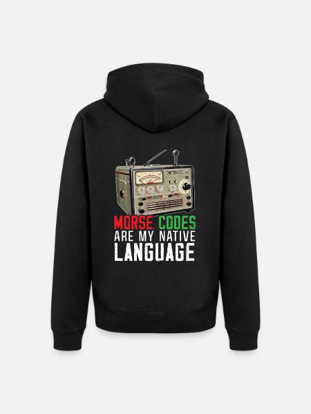 Amateurfunker Morsecode Radioaktivität - Unisex Premium Bio Zip Hoodie - Schwarz
