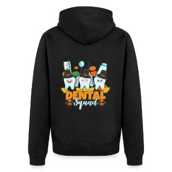 Zahn Zähne Zahnarzt Zahnmedizinische Angestellte - Unisex Premium Bio Zip Hoodie - Schwarz - Hinten - Nico (187cm)