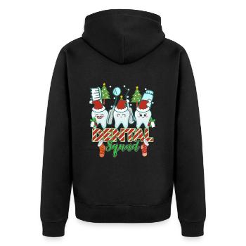 Zahn Zähne Zahnarzt Zahnmedizinische Angestellte - Unisex Premium Bio Zip Hoodie - Schwarz - Hinten - Nico (187cm)