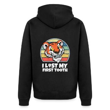 Zahn Zähne Zahnarzt Zahnmedizinische Angestellte - Unisex Premium Bio Zip Hoodie - Schwarz - Hinten - Nico (187cm)