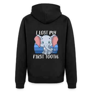 Zahn Zähne Zahnarzt Zahnmedizinische Angestellte - Unisex Premium Bio Zip Hoodie - Schwarz - Hinten - Nico (187cm)