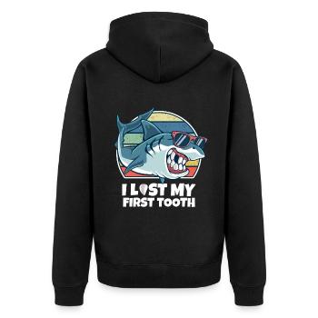 Zahn Zähne Zahnarzt Zahnmedizinische Angestellte - Unisex Premium Bio Zip Hoodie - Schwarz - Hinten - Nico (187cm)