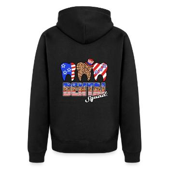 Zahn Zähne Zahnarzt Zahnmedizinische Angestellte - Unisex Premium Bio Zip Hoodie - Schwarz - Hinten - Nico (187cm)