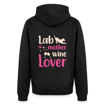 Amateur de vin de la mère de laboratoire - Veste à capuche bio Premium Unisexe - noir - Dos - Nico (187cm)