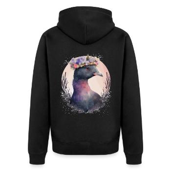Mignon foulque Bird Watching Flower Crown Floral Birdin - Veste à capuche bio Premium Unisexe - noir - Dos - Nico (187cm)