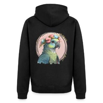 Mignon Oiseau de Hahn Fleur d’ara Couronne Oiseaux de compagnie - Veste à capuche bio Premium Unisexe - noir - Dos - Nico (187cm)