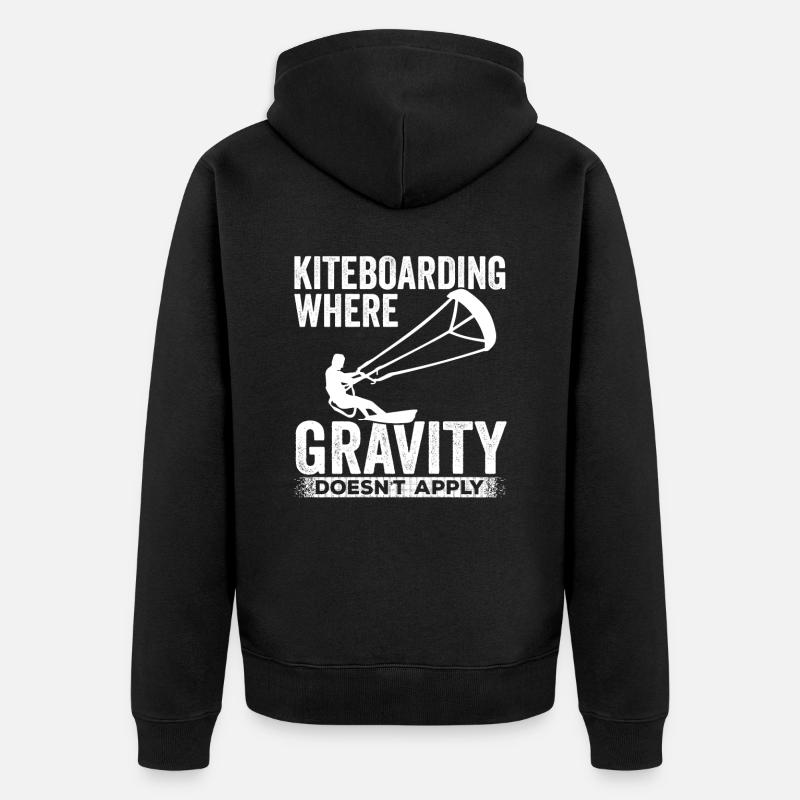 Kitesurf Expert Kiteboarder Kitesurfer - Veste à capuche bio Premium Unisexe - noir