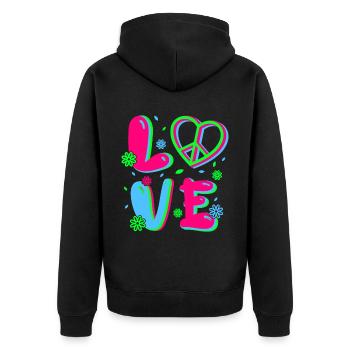 80s Retro CostumeTheme Party Costume 90s Party - Unisex Premium Organic Zip Hoodie - black - Back - Nico (187cm)