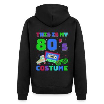 80s Retro CostumeTheme Party Costume 90s Party - Unisex Premium Organic Zip Hoodie - black - Back - Nico (187cm)