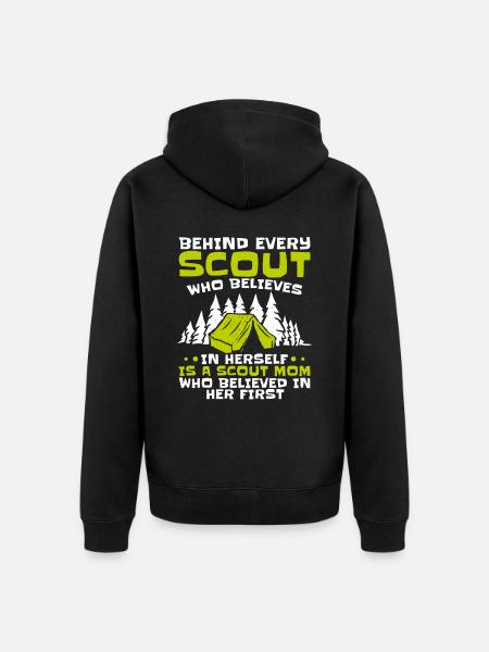 Pfadfinder Mutter - Unisex Premium Bio Zip Hoodie - Schwarz