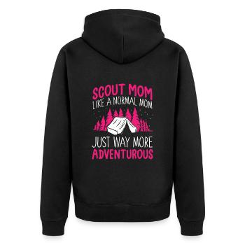Pfadfinder Mutter - Unisex Premium Bio Zip Hoodie - Schwarz - Hinten - Nico (187cm)
