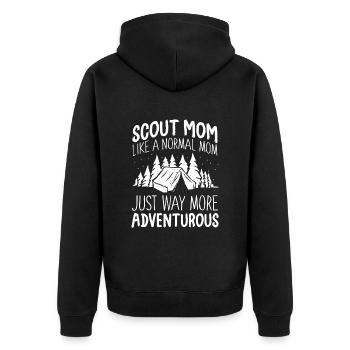 Pfadfinder Mutter - Unisex Premium Bio Zip Hoodie - Schwarz - Hinten - Nico (187cm)