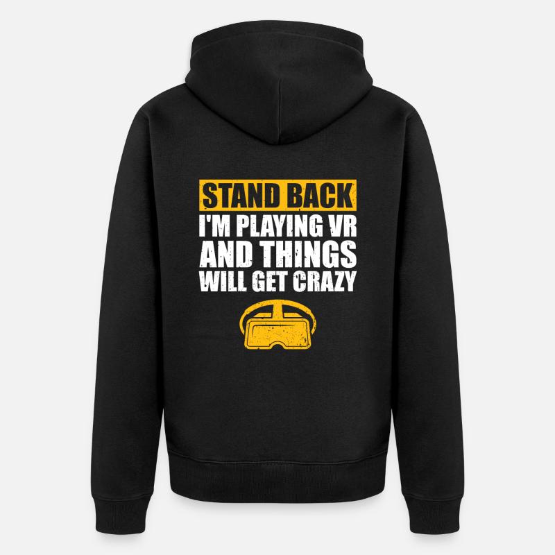 Virtual Reality VR Geschenk - Unisex Premium Bio Zip Hoodie - Schwarz