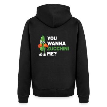 Courgette - Unisex Premium Organic Zip Hoodie - black - Back - Nico (187cm)