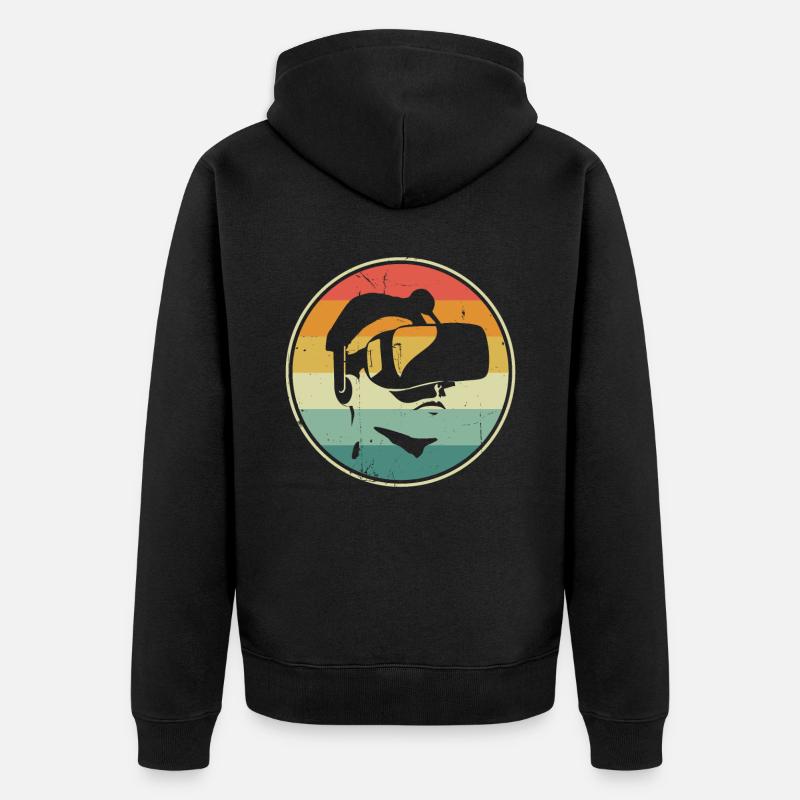 Virtual Reality VR Geschenk - Unisex Premium Bio Zip Hoodie - Schwarz