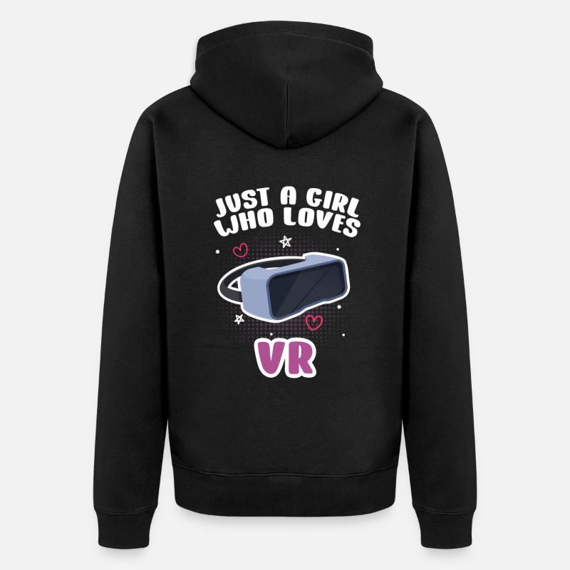 Virtual Reality VR Geschenk - Unisex Premium Bio Zip Hoodie - Schwarz