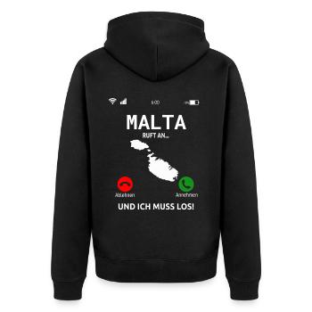 Malta Urlaub Design Mittelmeer Insel Reise Malta - Unisex Premium Bio Zip Hoodie - Schwarz - Hinten - Nico (187cm)