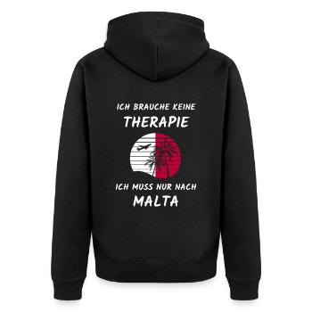 Malta Urlaub Design Mittelmeer Insel Reise Malta - Unisex Premium Bio Zip Hoodie - Schwarz - Hinten - Nico (187cm)