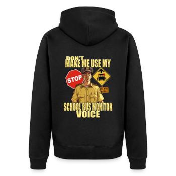 School bus attendant - school bus driver - Unisex Premium Organic Zip Hoodie - black - Back - Nico (187cm)