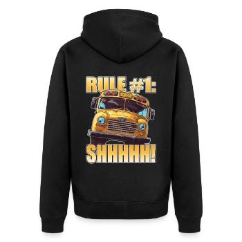 School bus attendant - school bus driver - Unisex Premium Organic Zip Hoodie - black - Back - Nico (187cm)