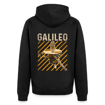 Jupiter Raumsonde Galileo - Unisex Premium Bio Zip Hoodie - Schwarz - Hinten - Nico (187cm)