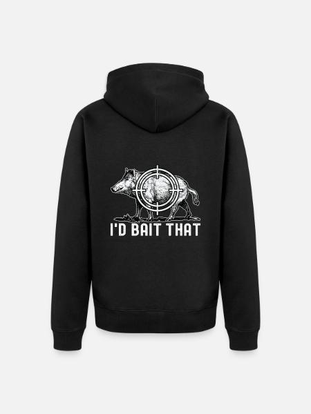 Jäger Wildschwein Jagen - Unisex Premium Bio Zip Hoodie - Schwarz