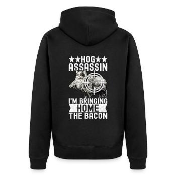 Chasseurs Chasse au sanglier - Veste à capuche bio Premium Unisexe - noir - Dos - Nico (187cm)