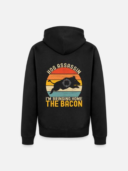 Jäger Wildschwein Jagen - Unisex Premium Bio Zip Hoodie - Schwarz