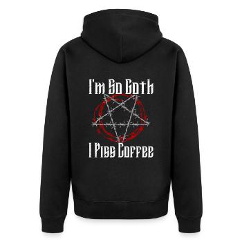 Satan Beelzebub Devil Gothic Pentagram Mystical - Unisex Premium Organic Zip Hoodie - black - Back - Nico (187cm)