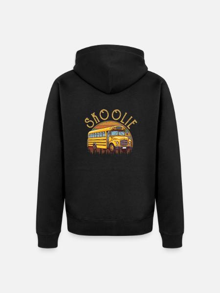 skoolie Converted School Bus - Unisex Premium Bio Zip Hoodie - Schwarz
