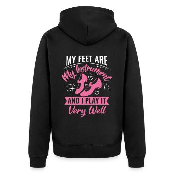 Tap Dancer Tap Dance Shoes Tap Dance Instructor - Unisex Premium Organic Zip Hoodie - black - Back - Nico (187cm)