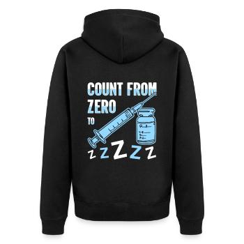 Anästhesist Anästhesie Anästhesiologie Anästhesist - Unisex Premium Bio Zip Hoodie - Schwarz - Hinten - Nico (187cm)