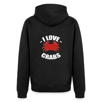 Crab Eating Crabs Lover Lobster Crabbing Seafood - Unisex Premium Organic Zip Hoodie - black - Back - Nico (187cm)