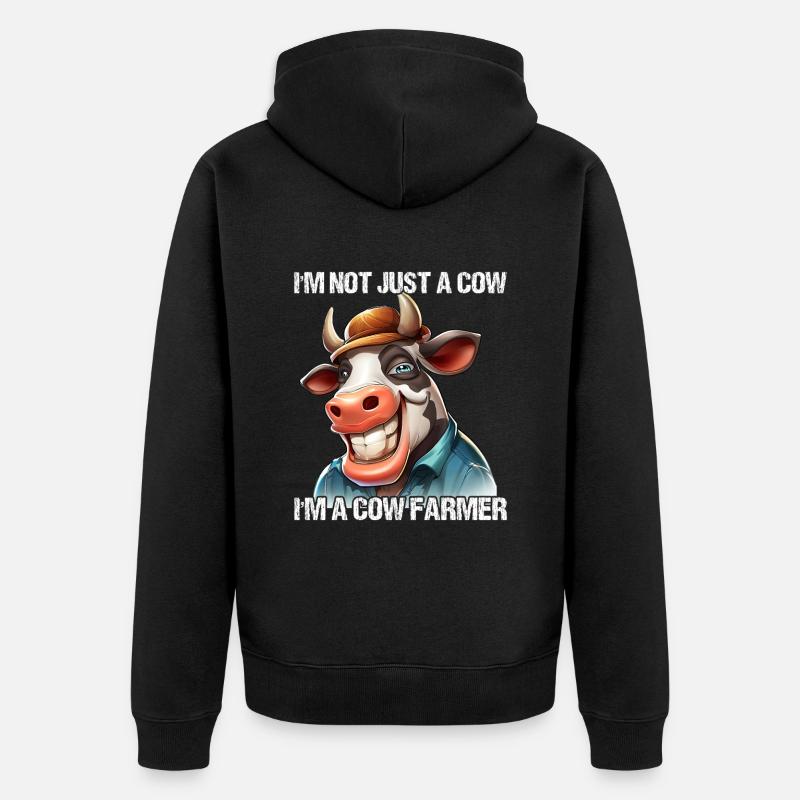 Vache fermière - Veste à capuche bio Premium Unisexe - noir