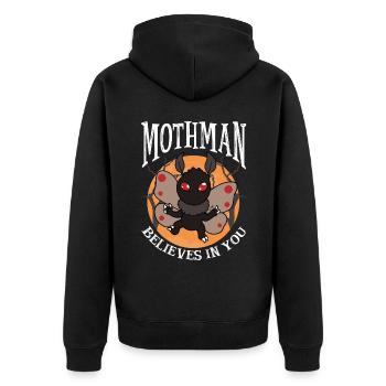 Cryptid Folklore - Unisex Premium Organic Zip Hoodie - black - Back - Nico (187cm)