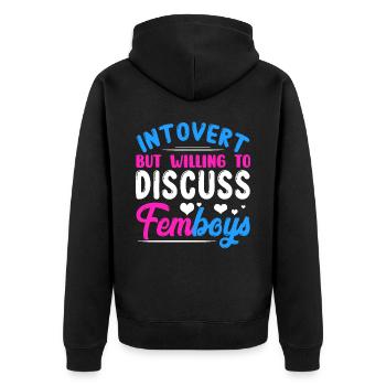 Crossdressing - Unisex Premium Organic Zip Hoodie - black - Back - Nico (187cm)
