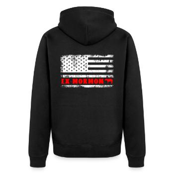 Tapir Exmo Patriotique Post-Mormon Anti-LDS - Veste à capuche bio Premium Unisexe - noir - Dos - Nico (187cm)