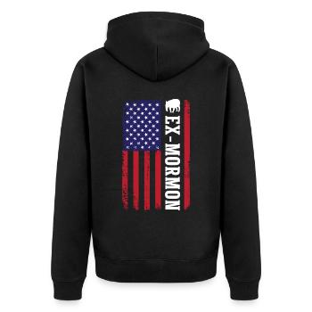Tapir Exmo Patriotique Post-Mormon Anti-LDS - Veste à capuche bio Premium Unisexe - noir - Dos - Nico (187cm)
