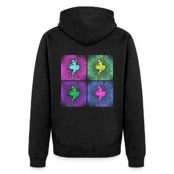 Ballet Dancer Dance Girl Ballerina - Unisex Premium Bio Zip Hoodie - Schwarz - Hinten - Nico (187cm)