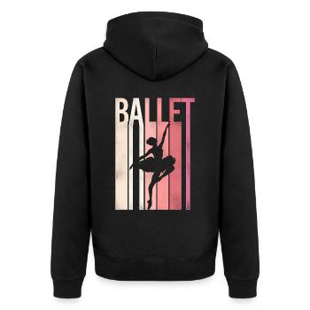 Ballet Dancer Dance Girl Ballerina - Unisex Premium Bio Zip Hoodie - Schwarz - Hinten - Nico (187cm)