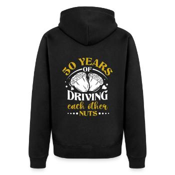 50. Wedding Anniversary Husband Wife Marriage Relationship - Unisex Premium Organic Zip Hoodie - black - Back - Nico (187cm)