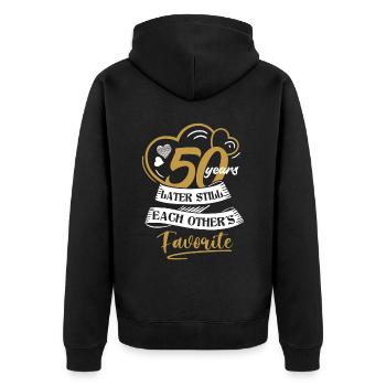 50. Anniversaire de mariage Mari Femme Relation de mariage - Veste à capuche bio Premium Unisexe - noir - Dos - Nico (187cm)