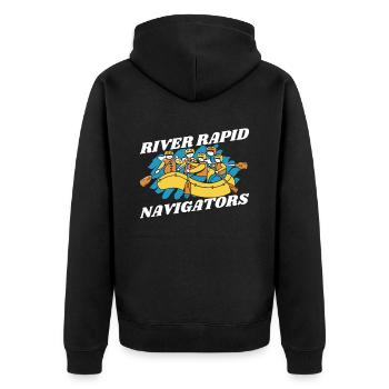 Rafting Navigators White Water Rafting - Unisex Premium Organic Zip Hoodie - black - Back - Nico (187cm)