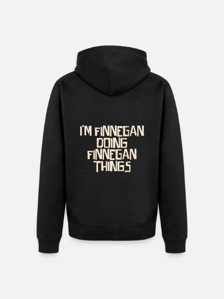 I'm Finnegan doing Finnegan things - Unisex Premium Organic Zip Hoodie - black