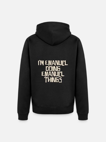 I'm Emanuel doing Emanuel things - Unisex Premium Organic Zip Hoodie - black