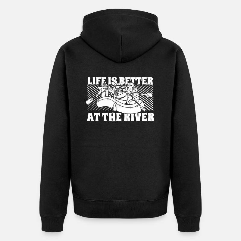 Rafting en eau vive - Veste à capuche bio Premium Unisexe - noir
